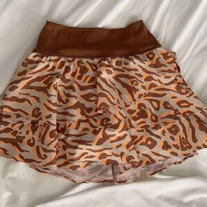 Brown Leopard Print Skirt